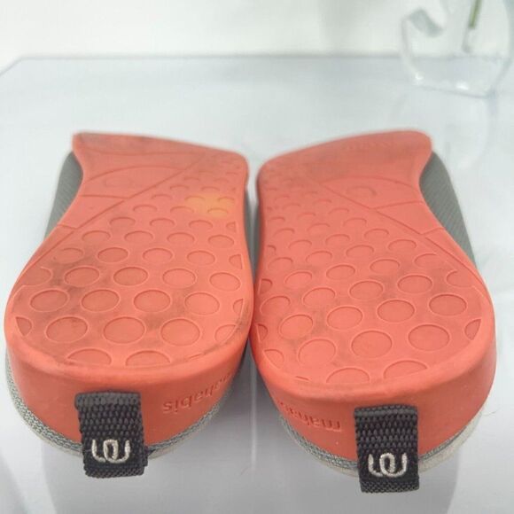 Mahabis Summer Gray Mesh Slippers 7.5 Grey Orange Flats Detachable Sole Rubber - Picture 10 of 11